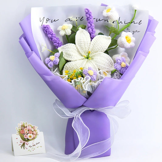 Crochet Lily & Lavender Bouquet