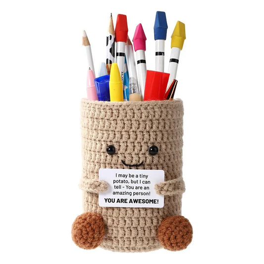 Crochet Emotional Support Potato Pen Holder