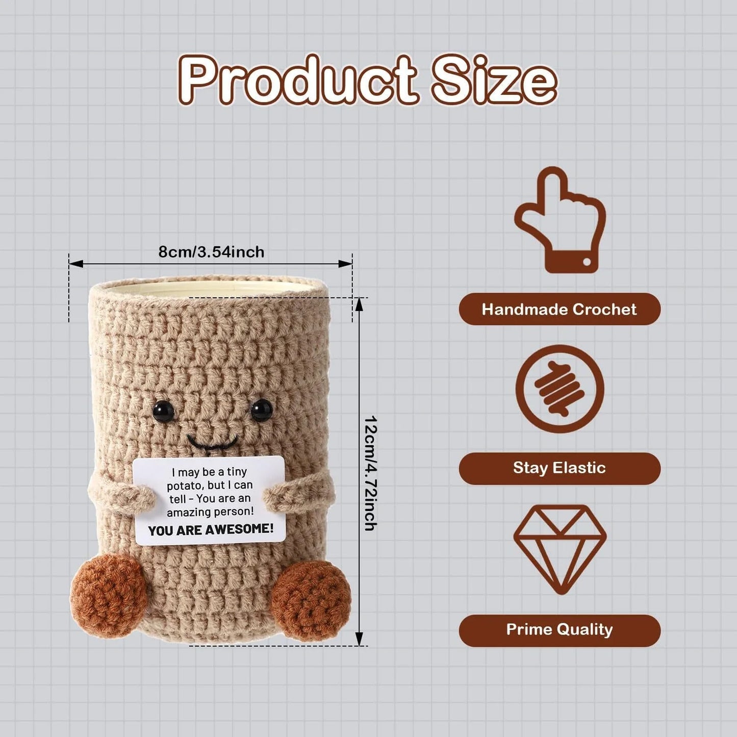 Crochet Emotional Support Potato Pen Holder