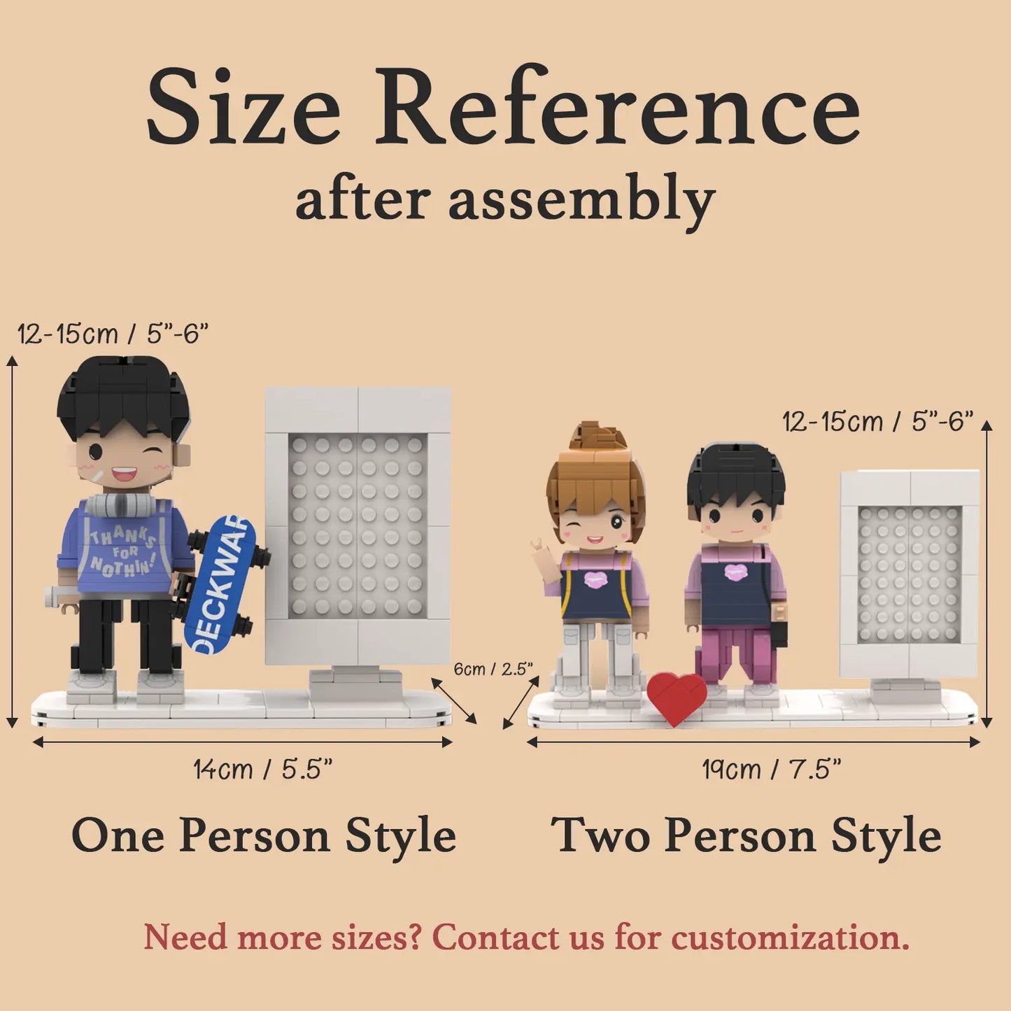 Custom Brick Figures from Your Photo - Heart Frame