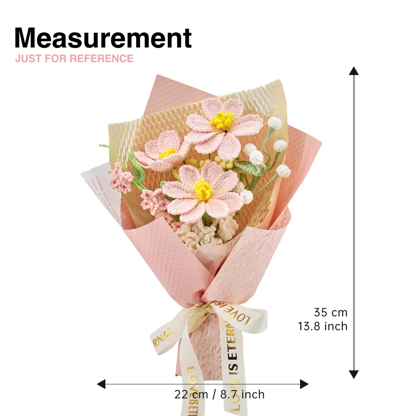 Crochet Pink Galsang Flower Bouquet