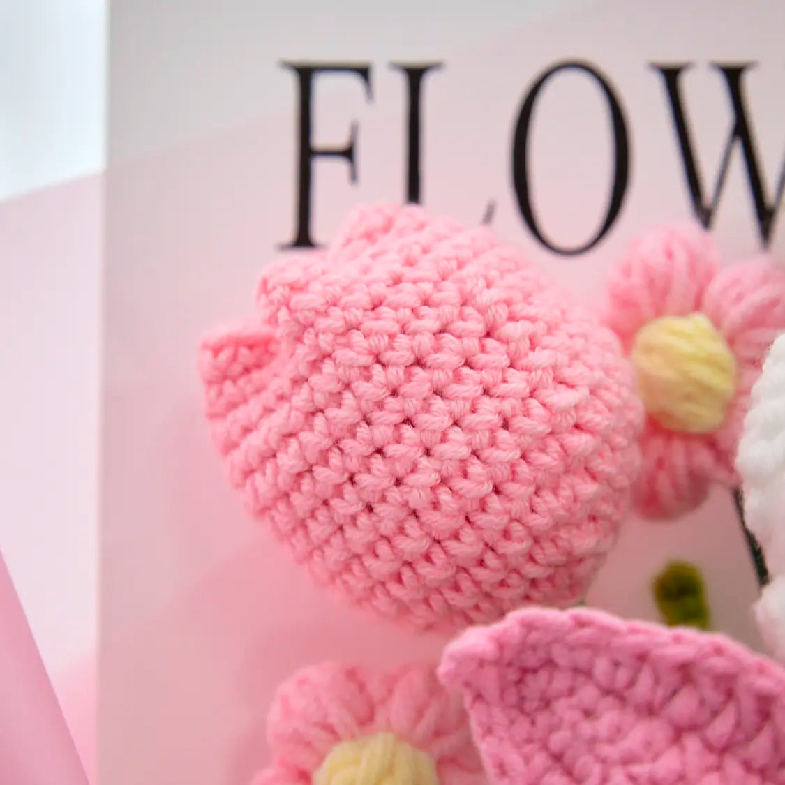 Pink Crochet Lily Rose Tulip Bouquet