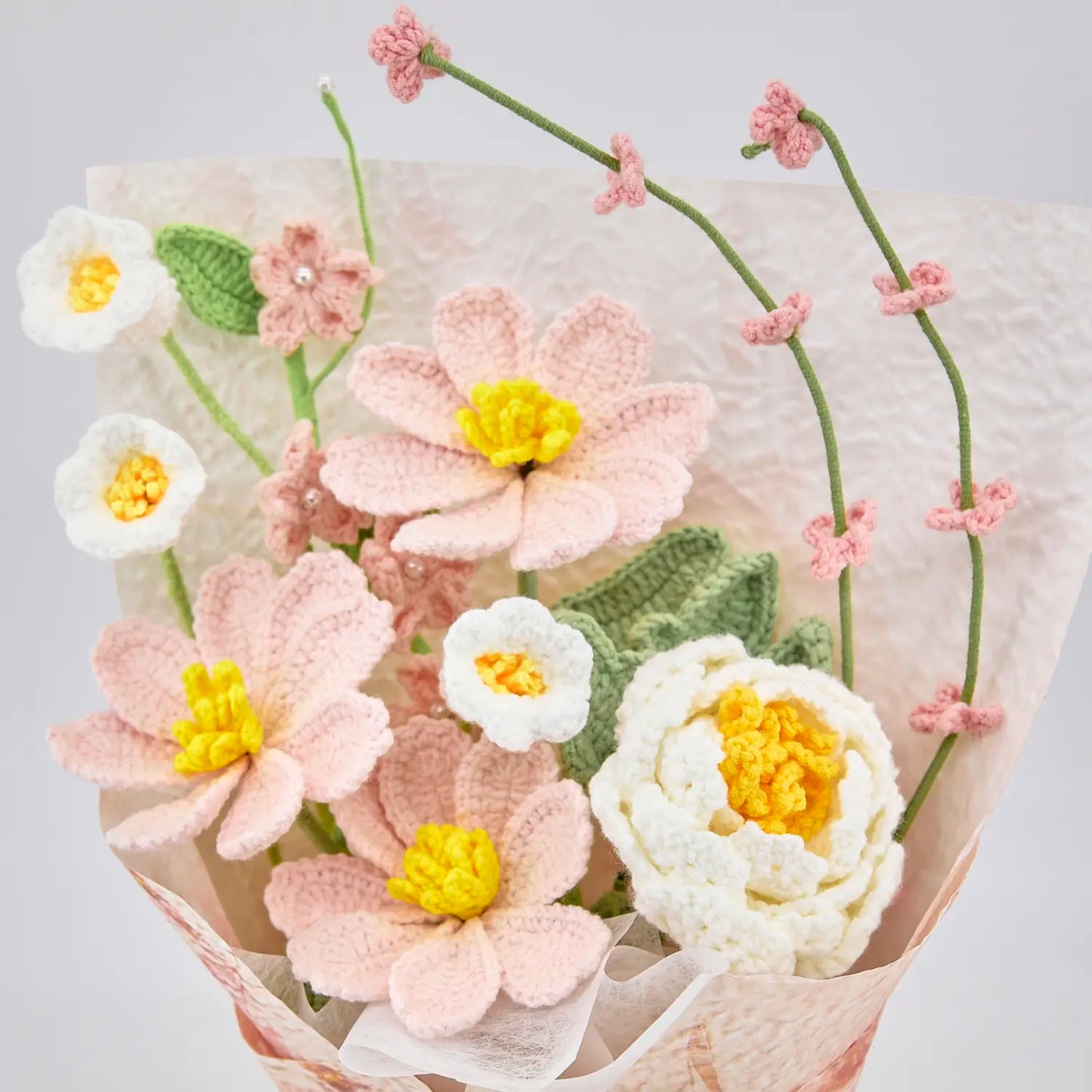 Crochet Peony Galsang Flower Bouquet