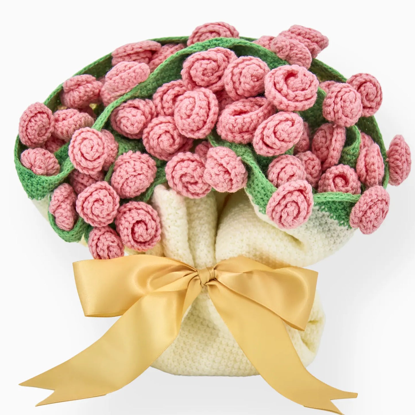 Cashmere Crochet Flower Bouquet Blanket-Pink Roses