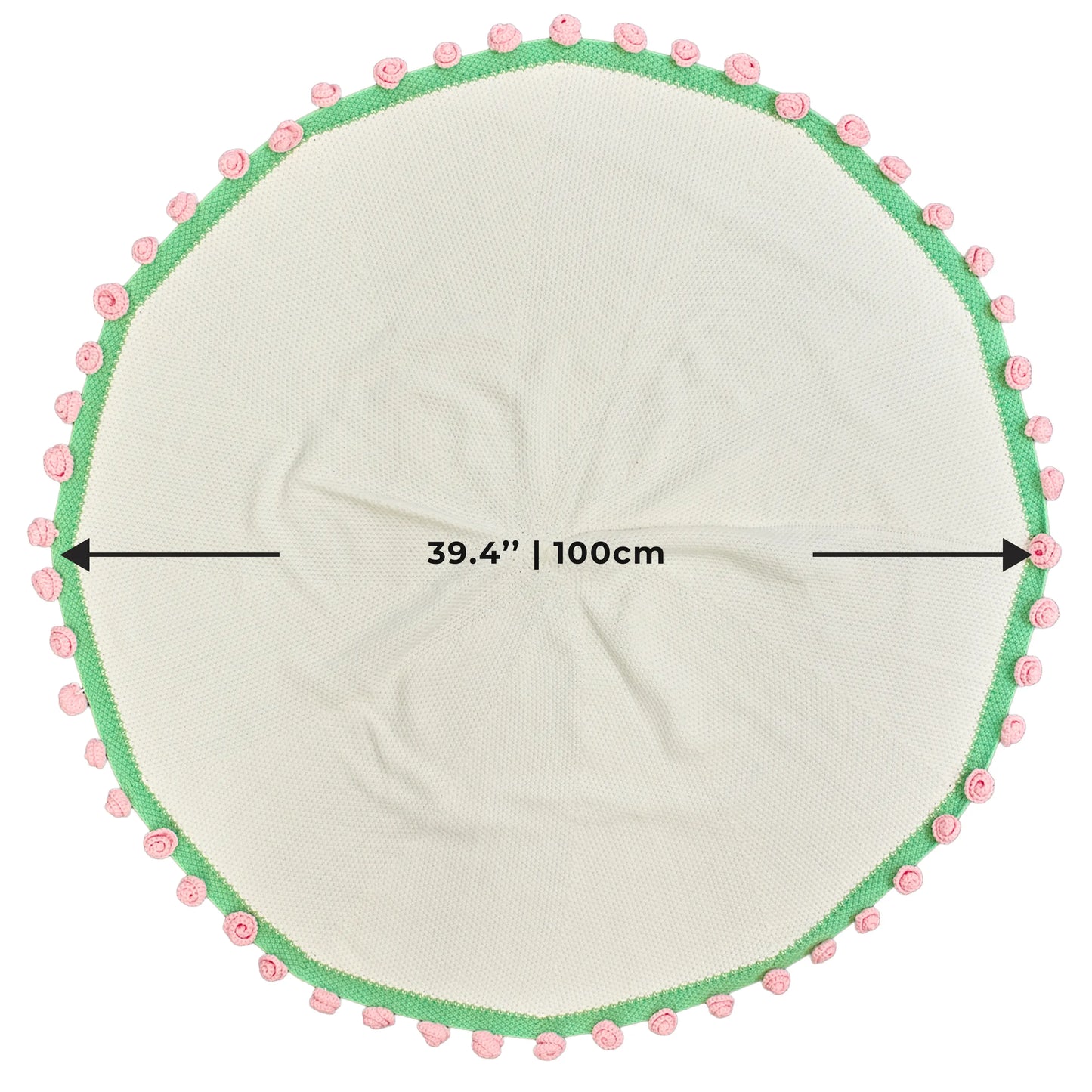 Cashmere Crochet Flower Bouquet Blanket-Pink Roses