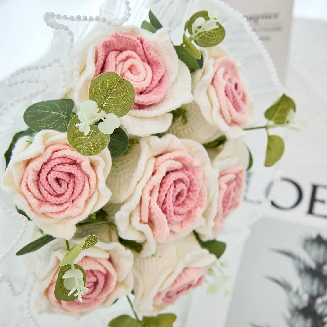 Round Crochet Thai Rose Bouquet
