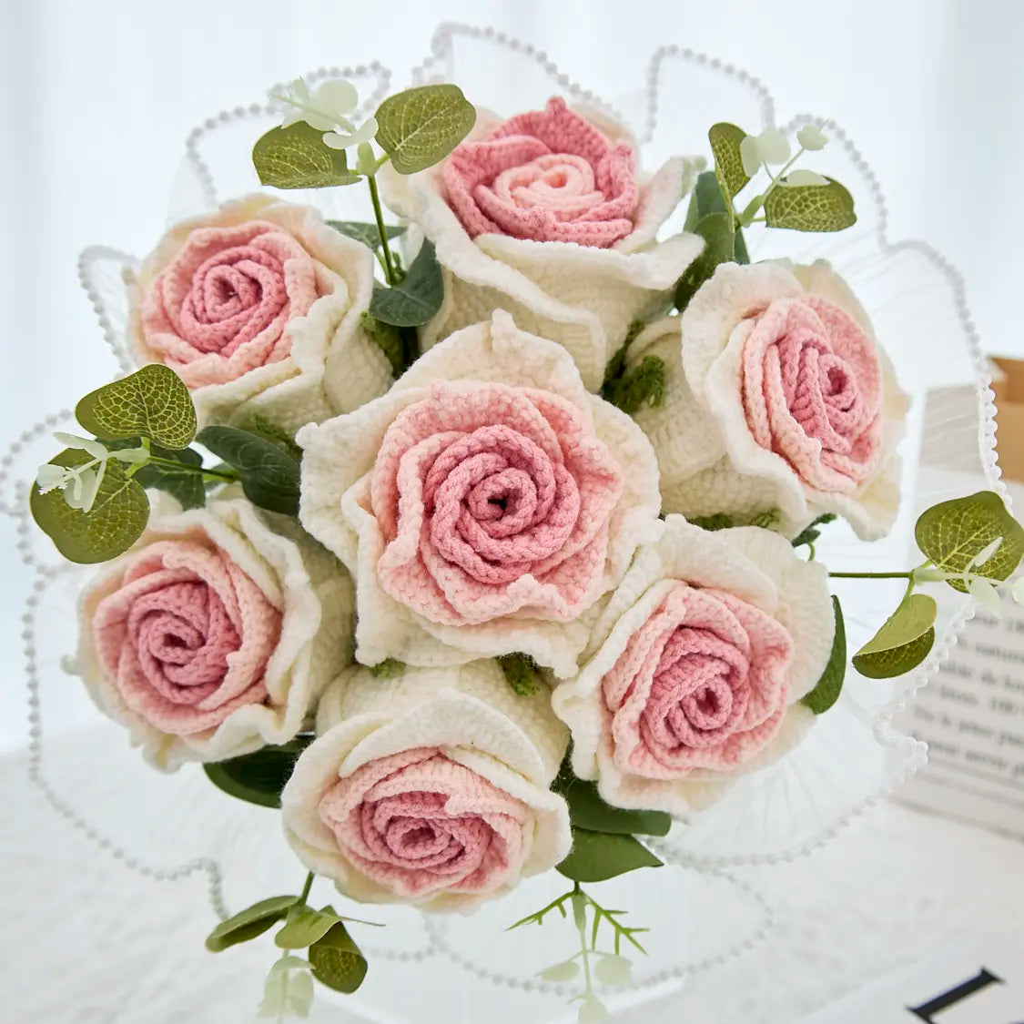 Round Crochet Thai Rose Bouquet