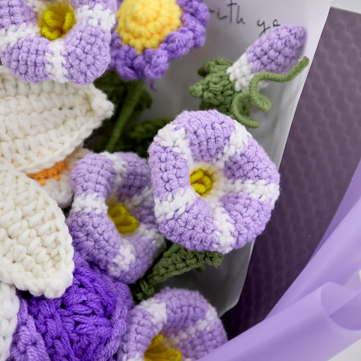 Crochet Lily Morning Glory Aster Rose Bouquet