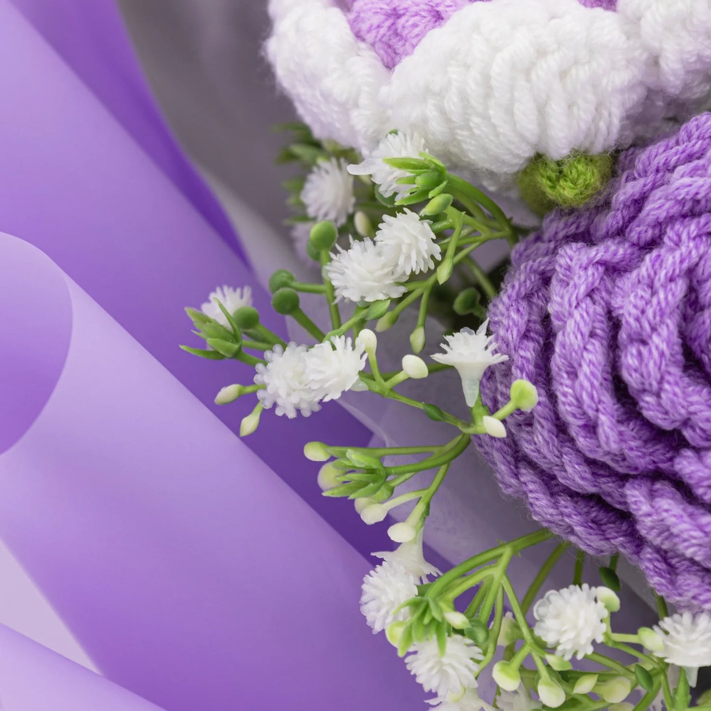 Crochet Purple Rose Bouquet