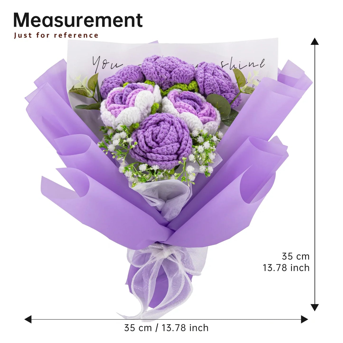 Crochet Purple Rose Bouquet