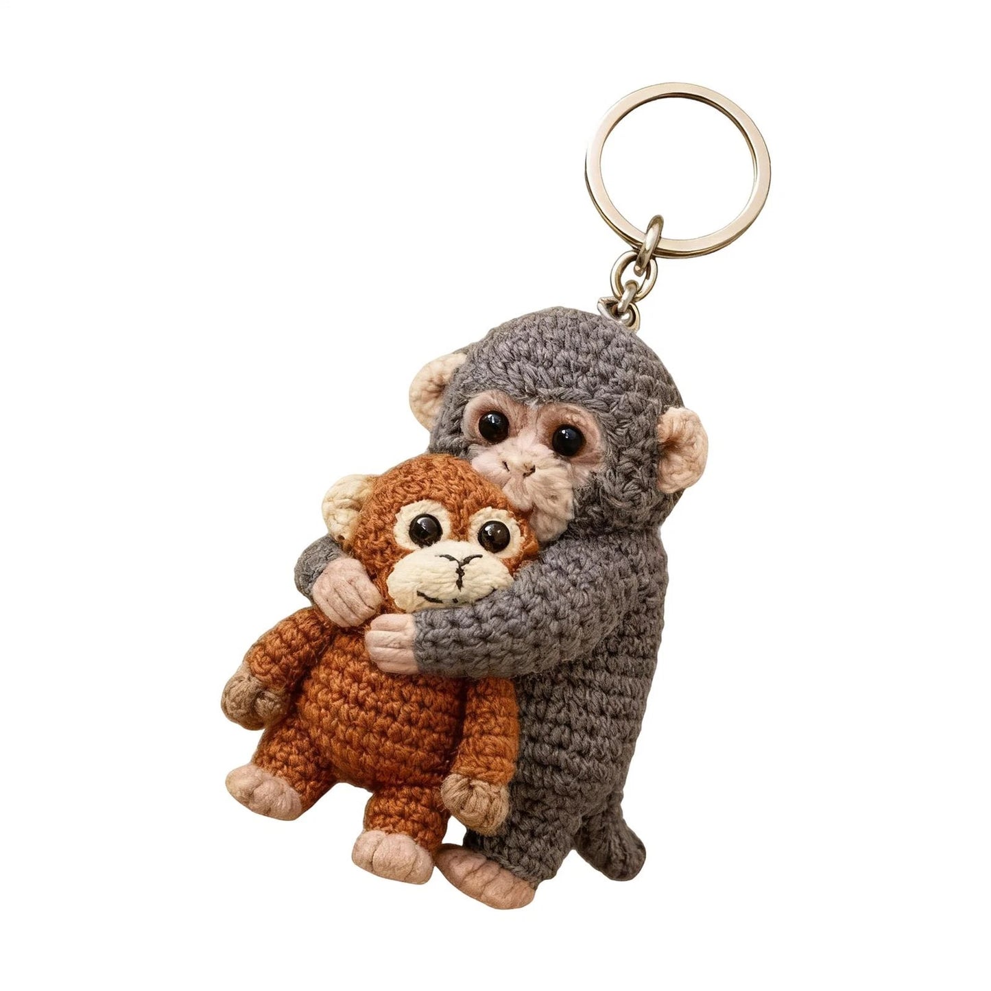 Viral Crochet Monkey Punch Keychain – Cute Handmade Plush Bag Charm & Backpack Pendant, Perfect Gift for Friends & Loved Ones