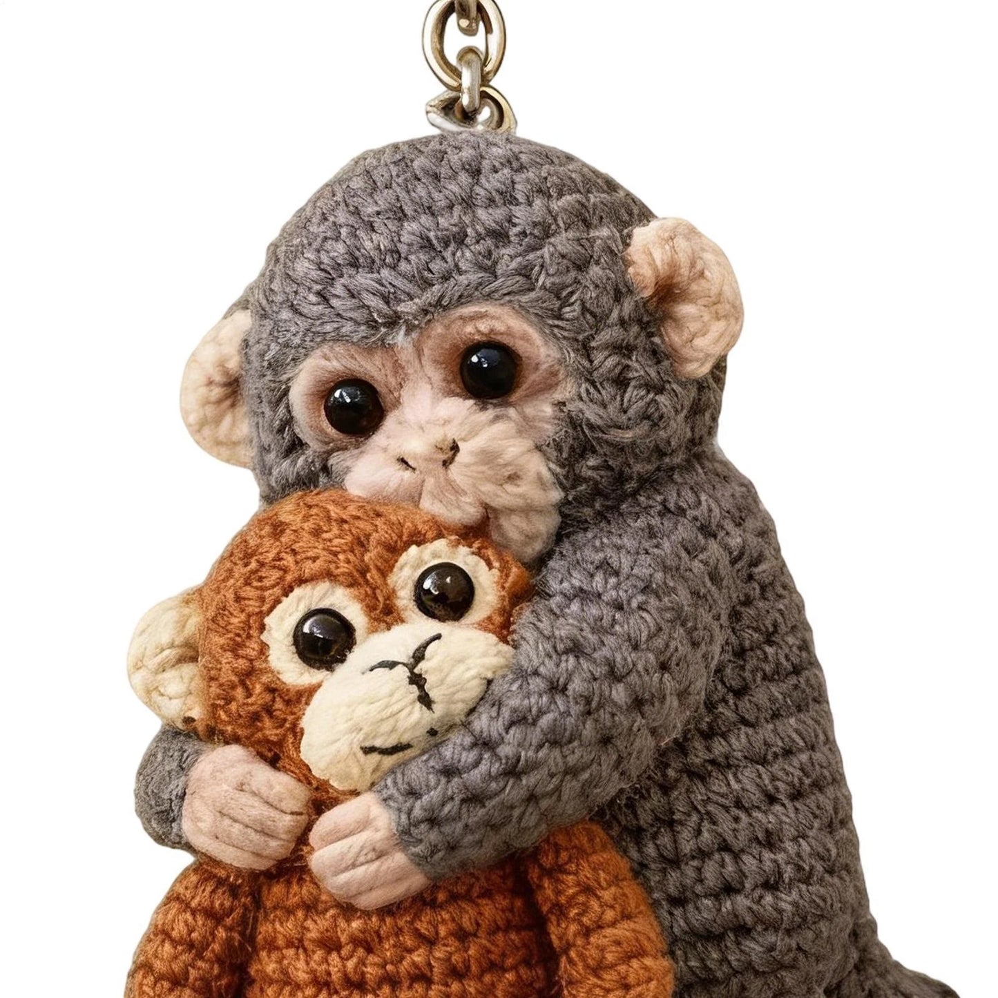 Viral Crochet Monkey Punch Keychain – Cute Handmade Plush Bag Charm & Backpack Pendant, Perfect Gift for Friends & Loved Ones