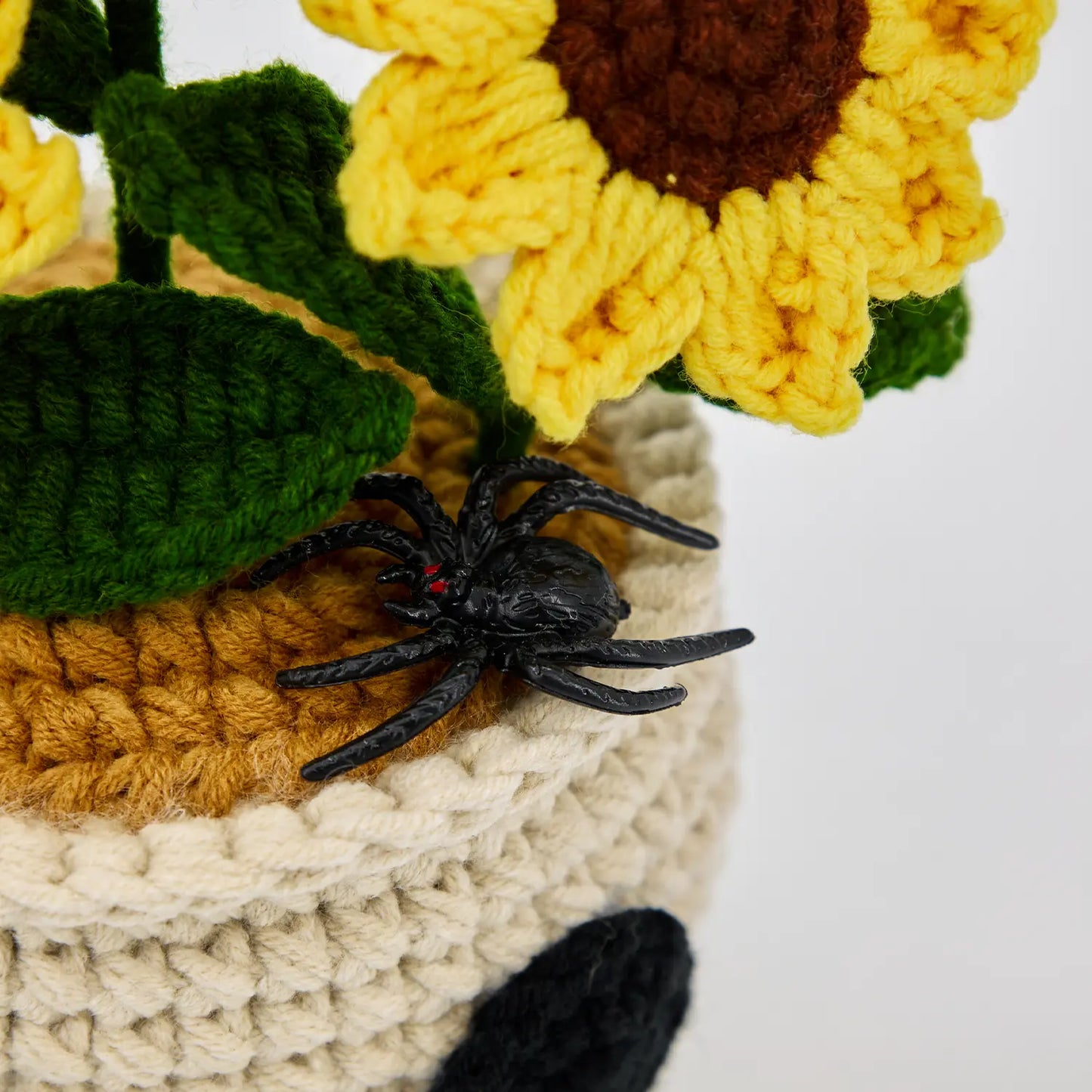 Skull Sunflower Pot with Spider