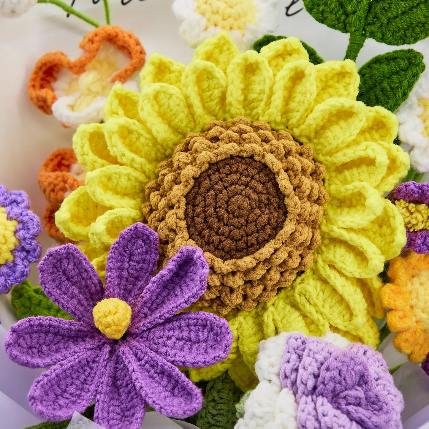 Crochet Big Sunflower Rose Daisy Galsang Flower Bouquet