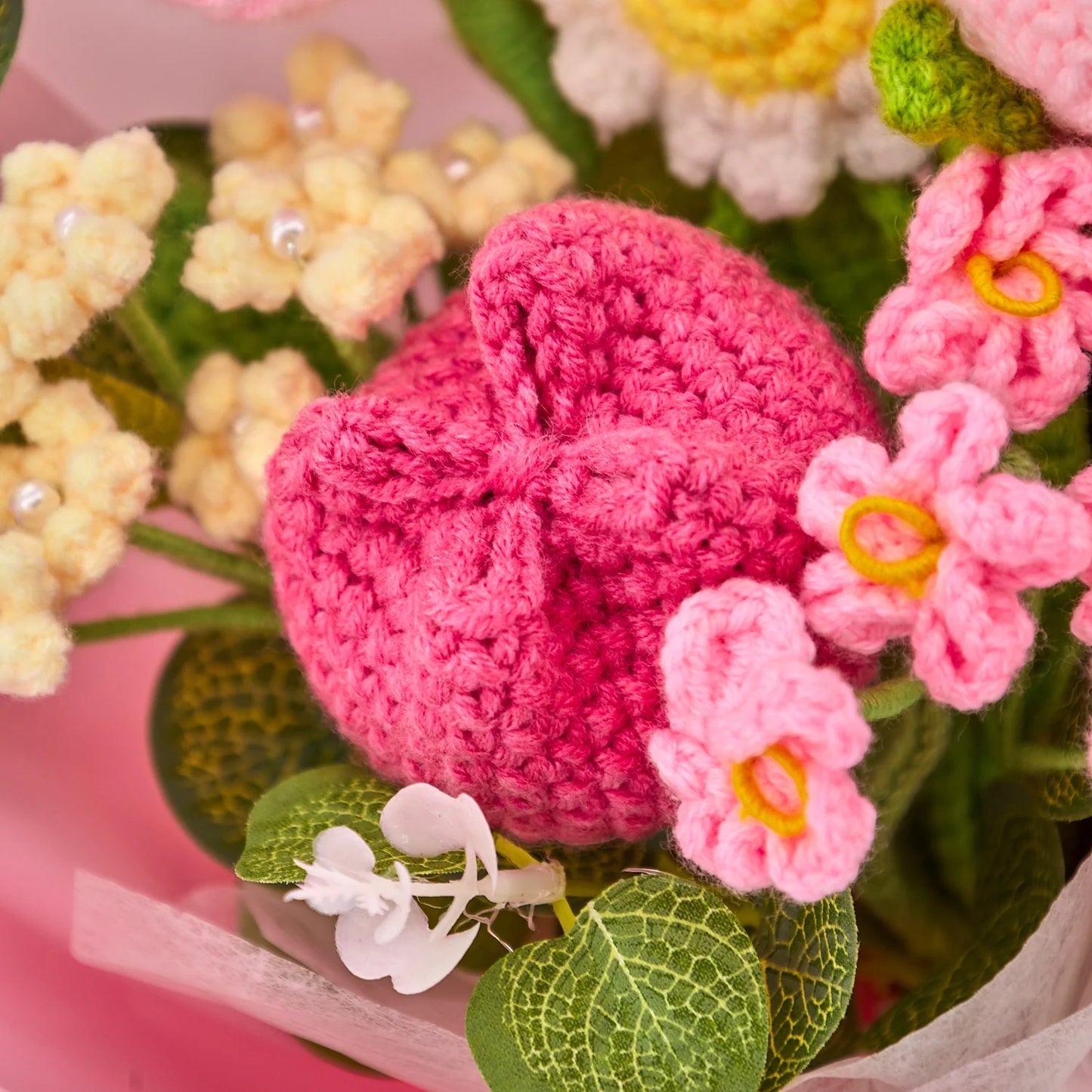 Crochet Rose Tulip Daisy Bouquet