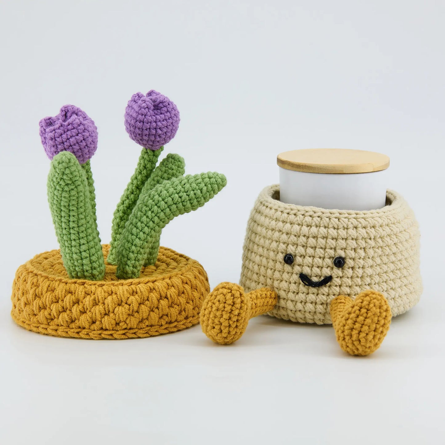 Crochet Tulip Flower Storage Box