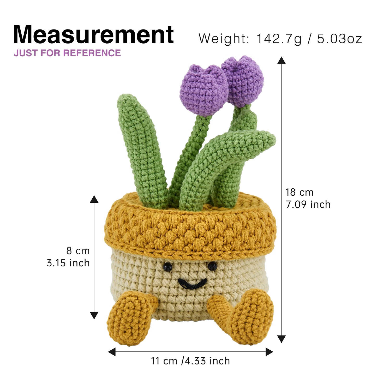 Crochet Tulip Flower Storage Box