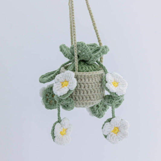 Hollowed-Out Crochet Hanging-Dark Green