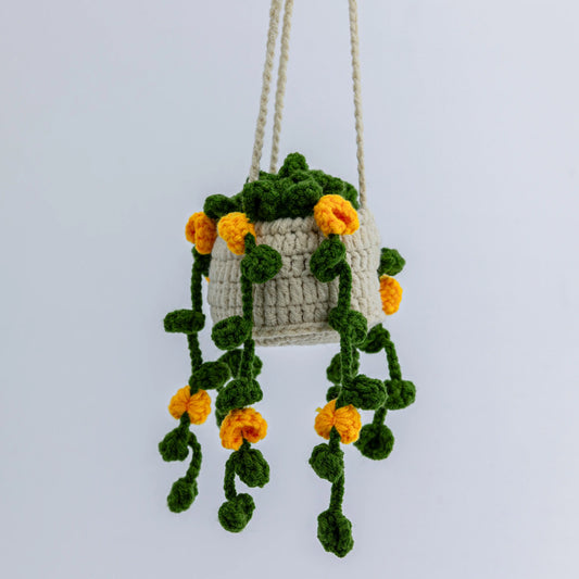 Crochet Hanging with Yellow Flowers